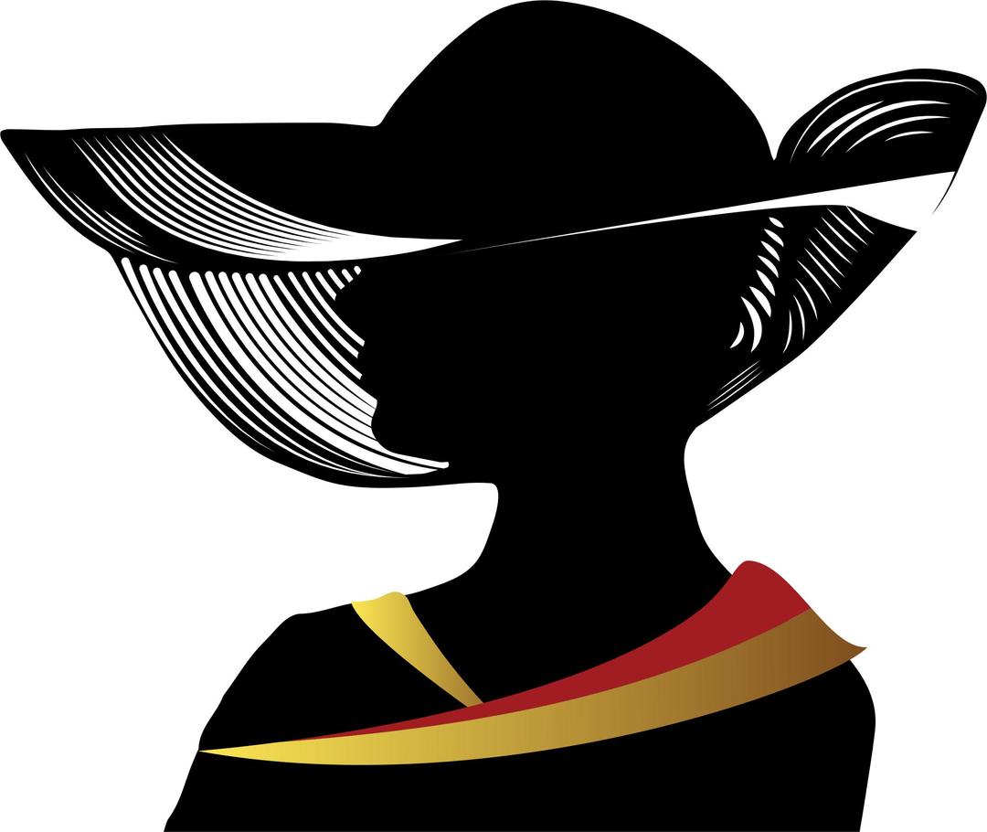 Woman With Fancy Hat Silhouette png transparent