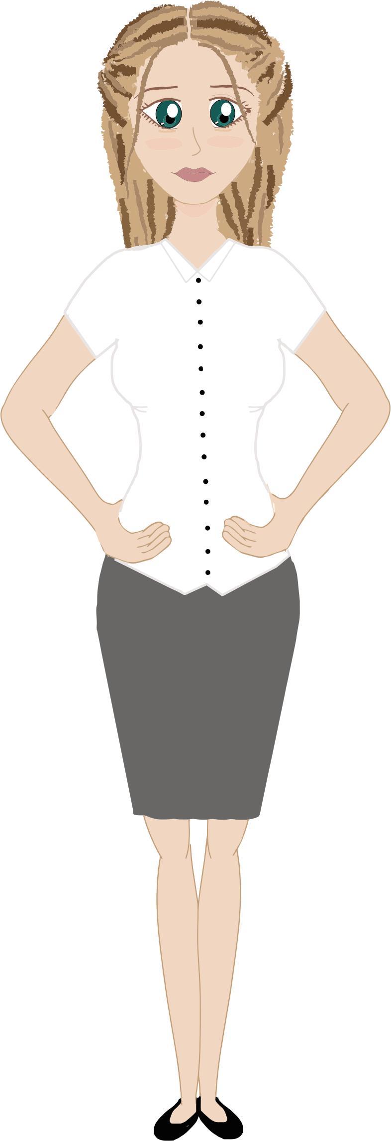 Woman Character hands on Hips png transparent