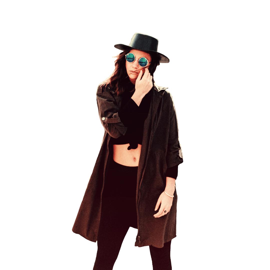 Woman With Hat and Sunglasses png transparent