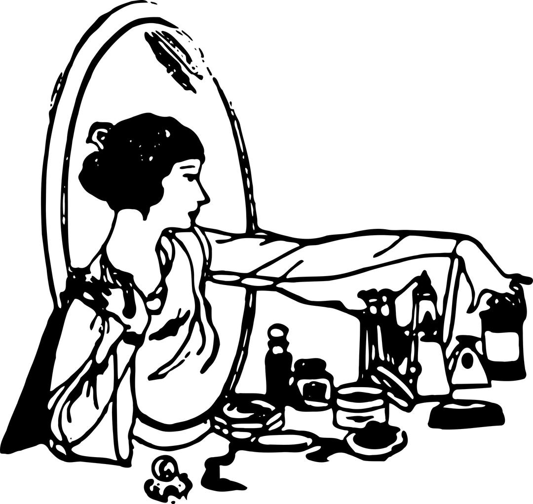 Woman with Perfume Bottles png transparent