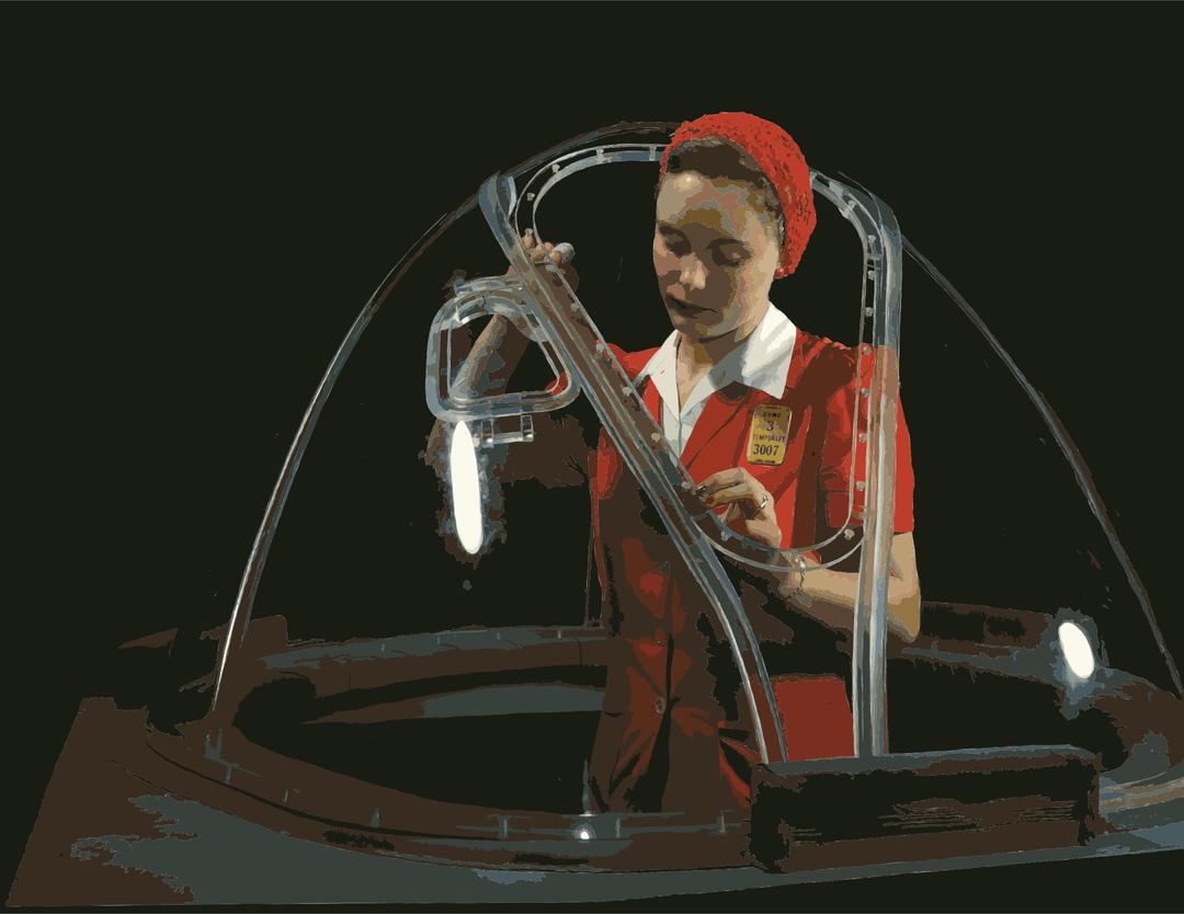 Woman worker in the Douglas Aircraft Company plant1942 png transparent