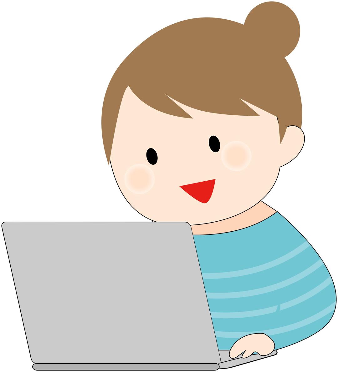 Woman working with a laptop png transparent
