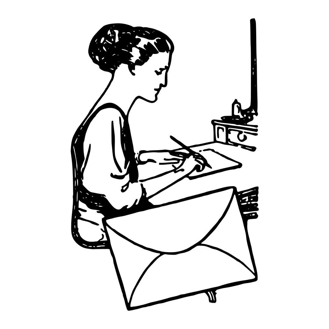 Woman Writing a Letter png transparent