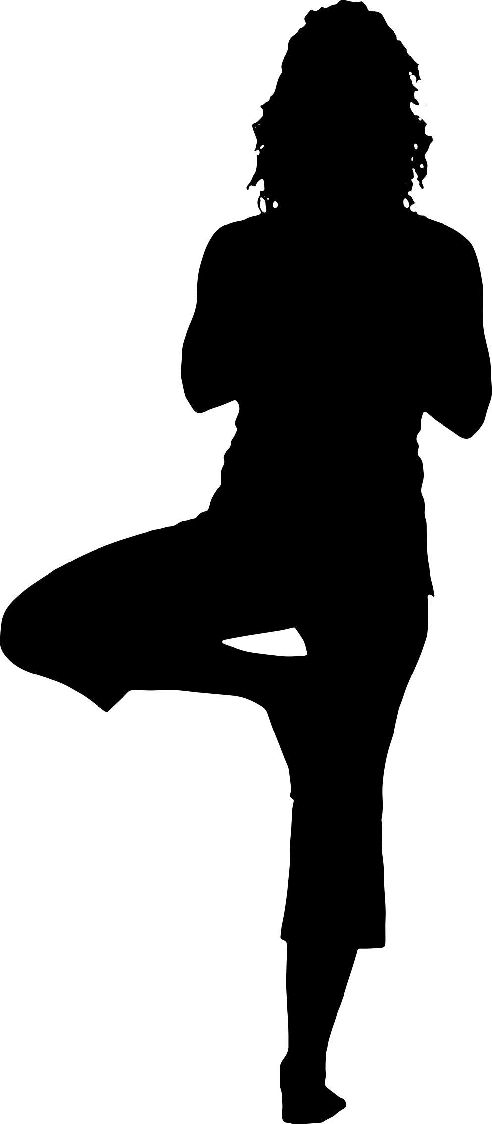 Woman Yoga Pose Silhouette png transparent