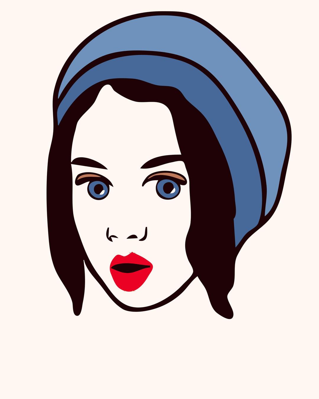 Woman's Face with Beanie png transparent