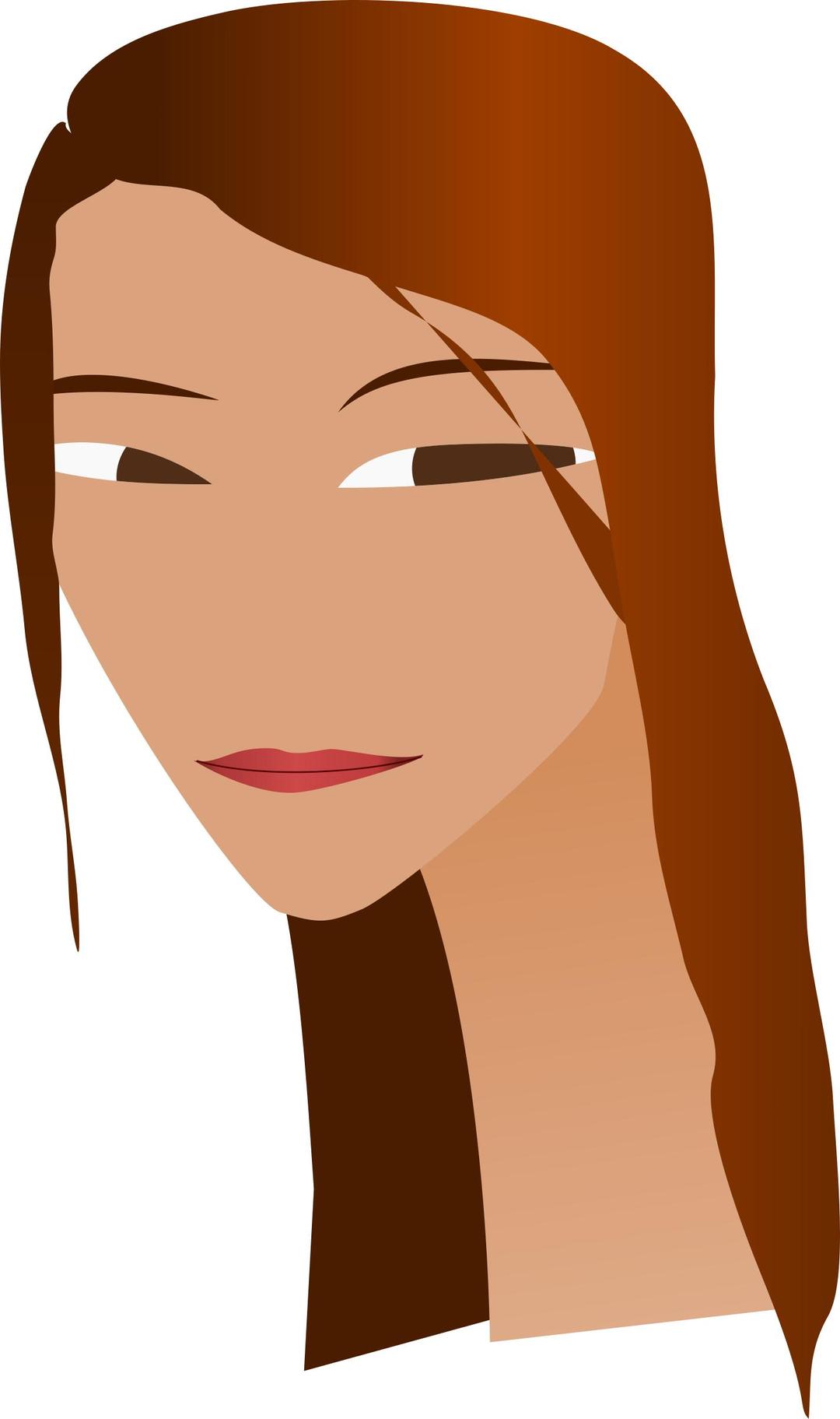 Woman's face with long neck png transparent