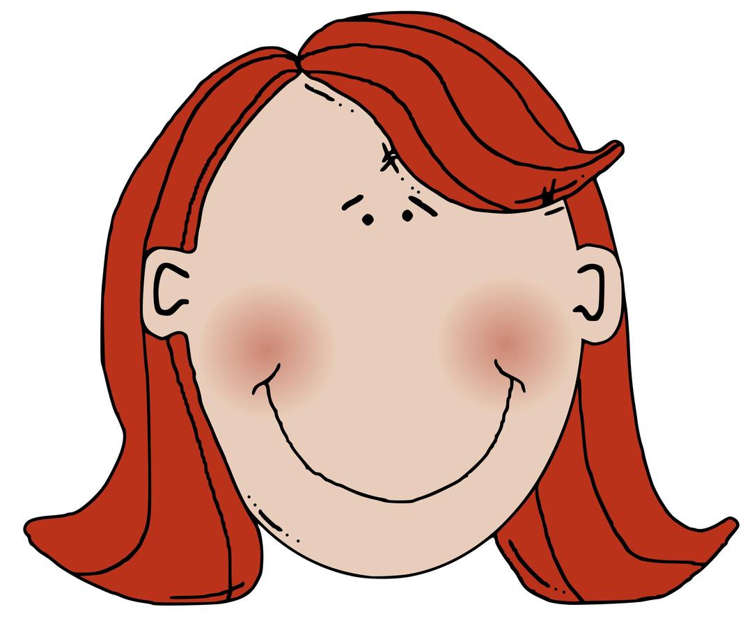 Womans face with red hair png transparent