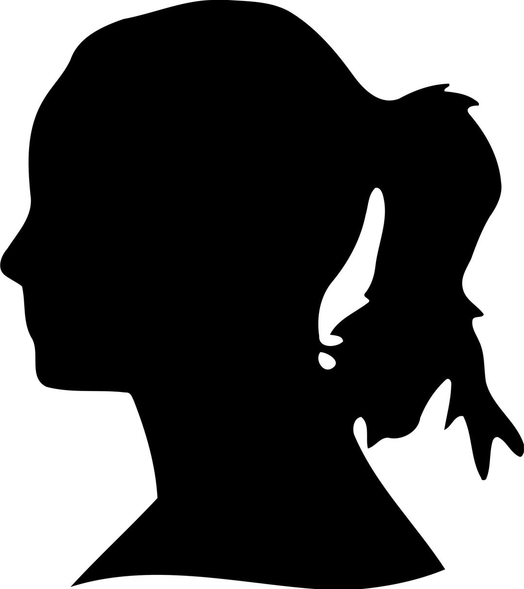 Woman's head silhouette 4 png transparent