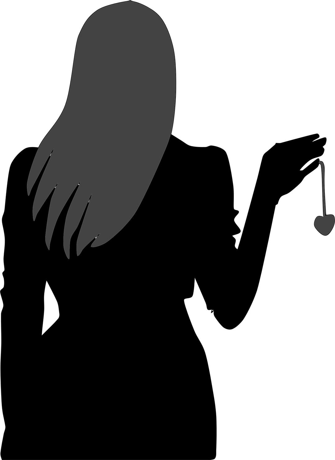 Womans Silhouette Holding Heart Locket png transparent