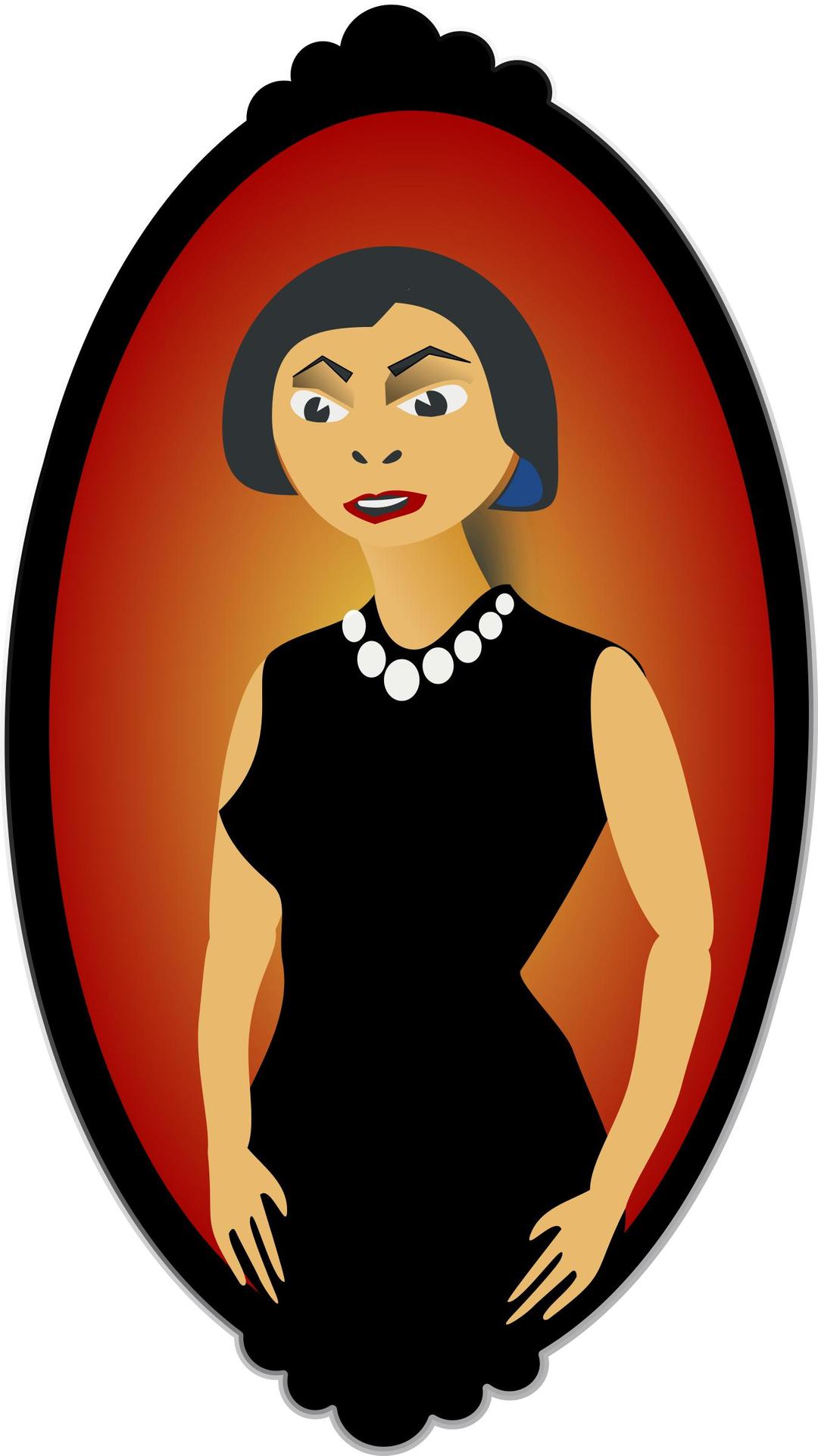 Women portrait in red png transparent