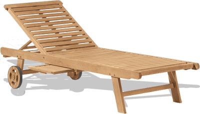 Wooden Beach Lounge Chair png transparent
