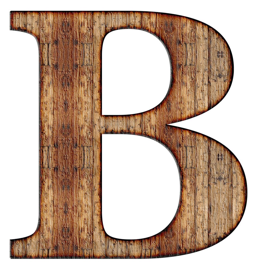 Wooden Capital Letter B png transparent