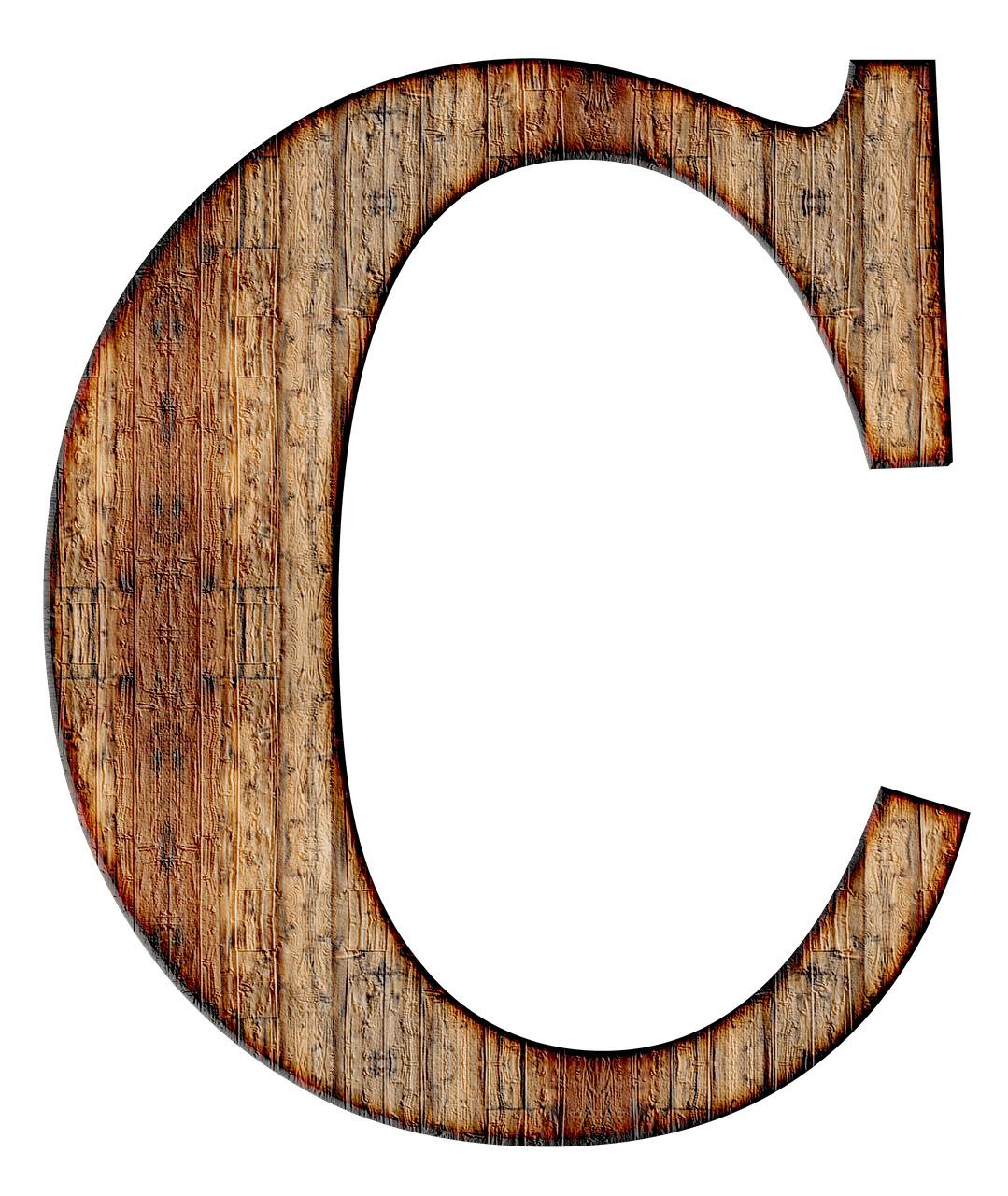 Wooden Capital Letter C png transparent