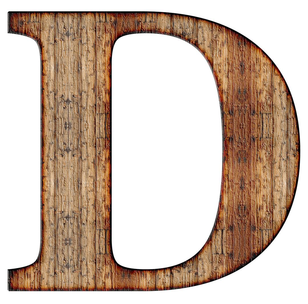 Wooden Capital Letter D png transparent
