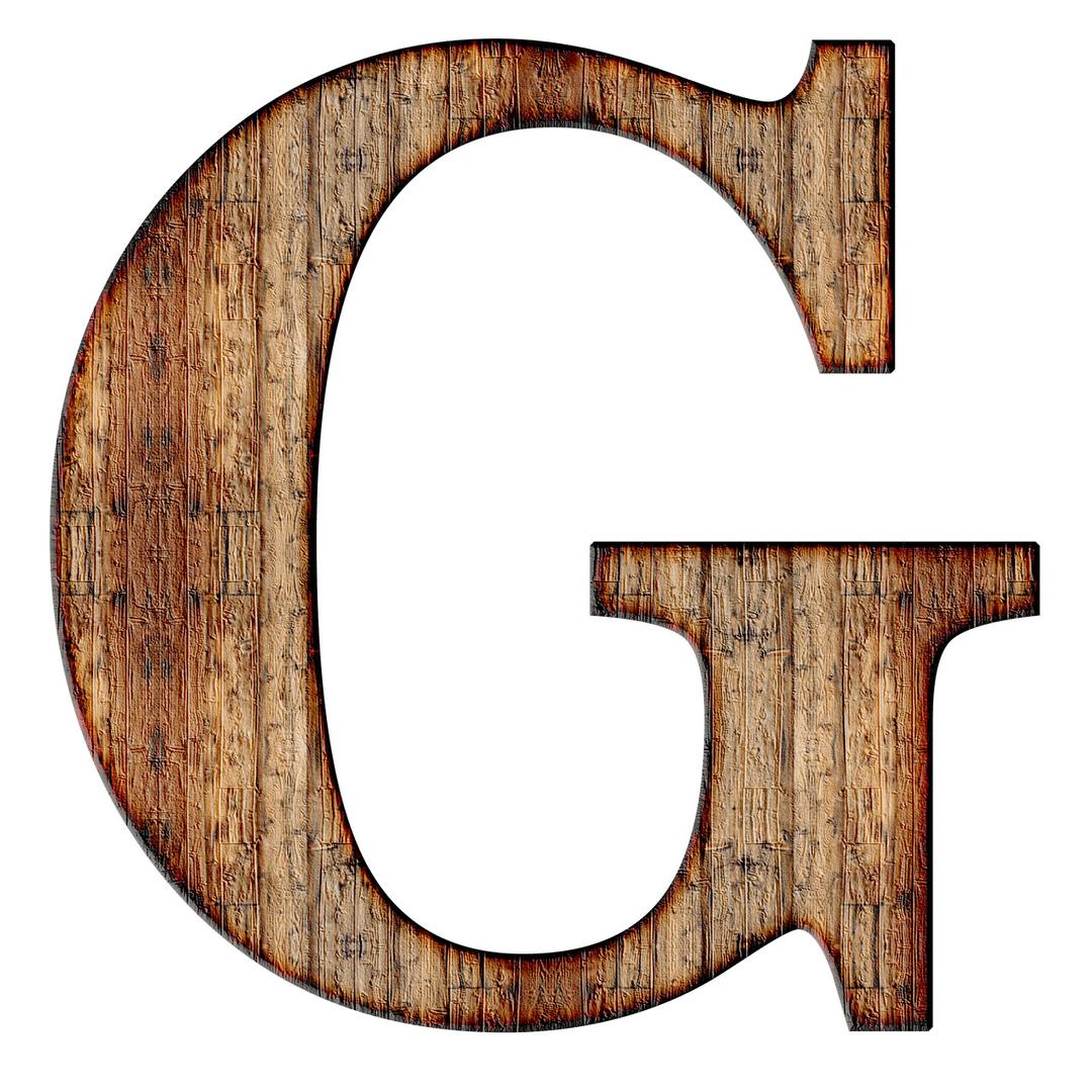 Wooden Capital Letter G png transparent