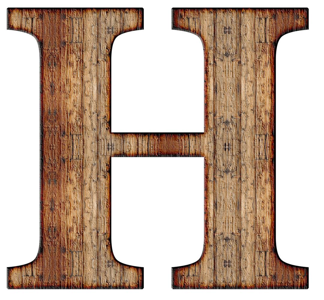 Wooden Capital Letter H png transparent