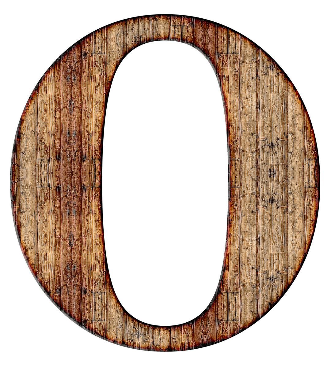 Wooden Capital Letter O png transparent