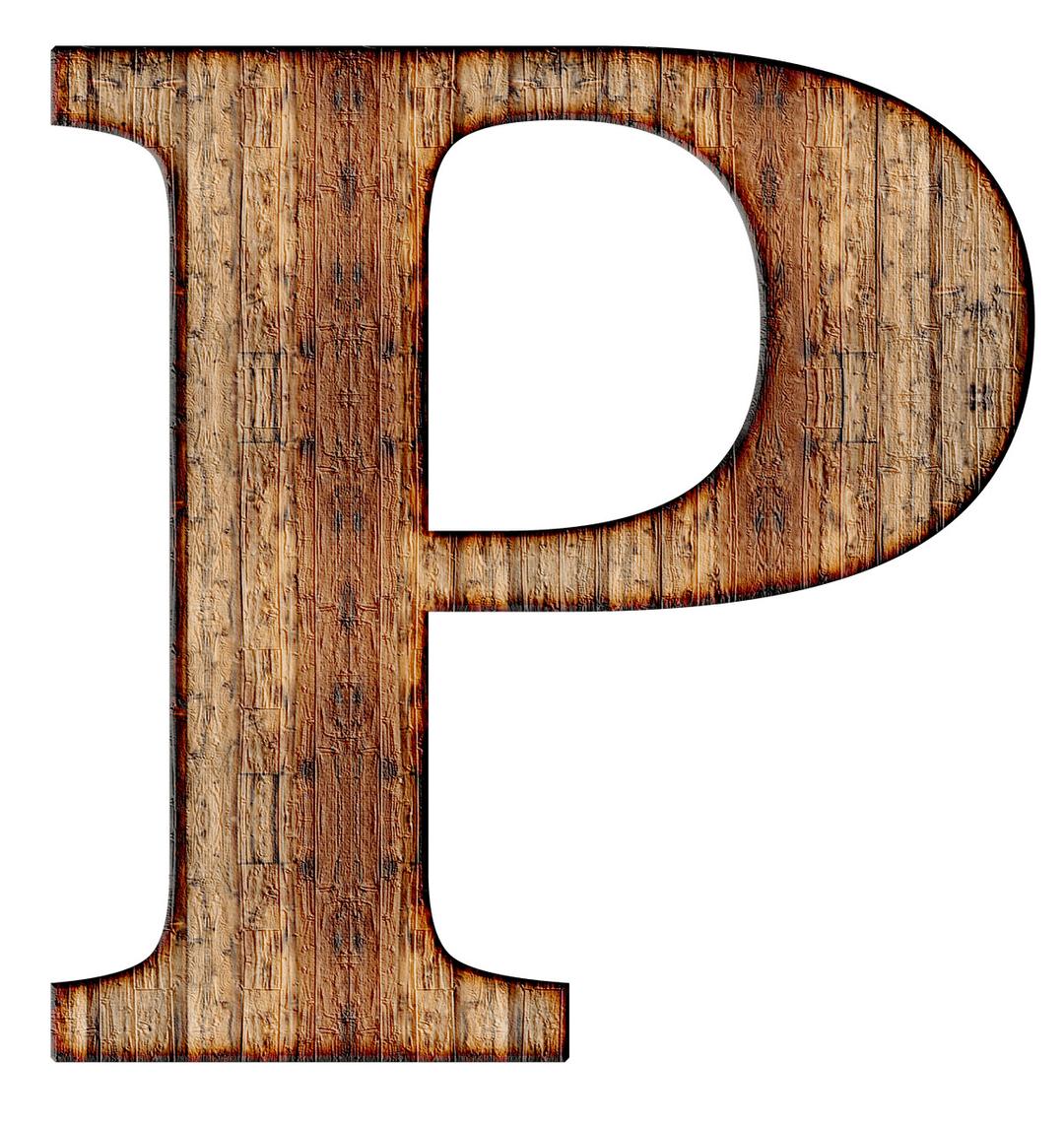 Wooden Capital Letter P png transparent