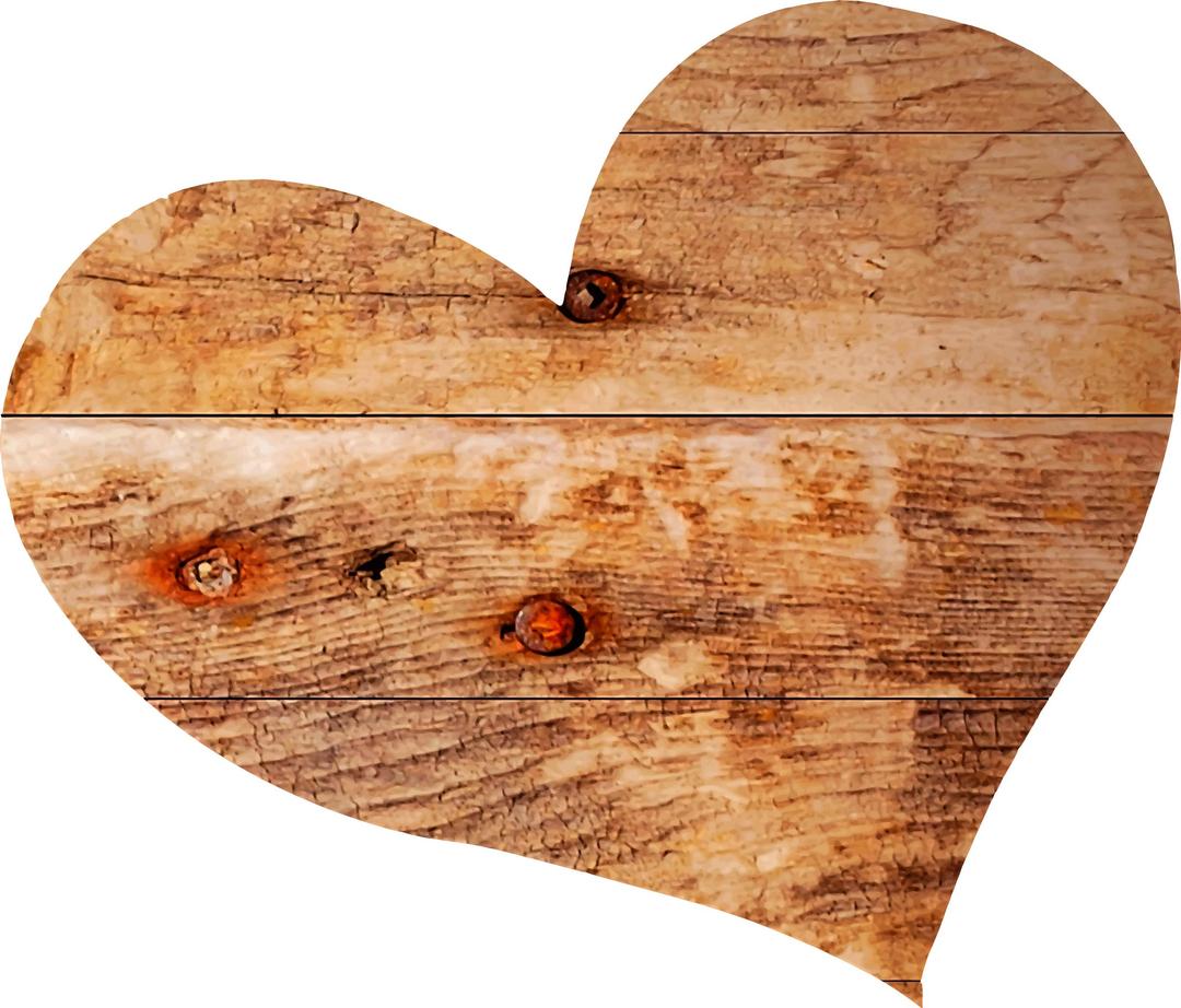 Wooden heart png transparent