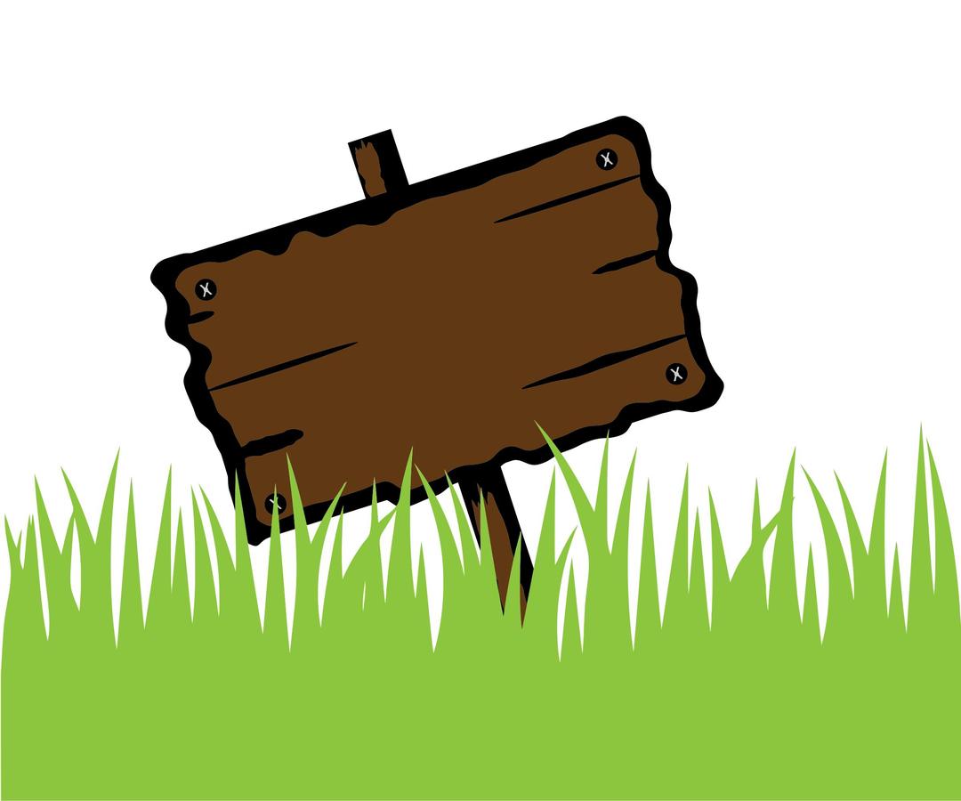 Wooden Sign In Grass png transparent