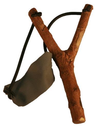 Wooden Slingshot With Green Patch png transparent