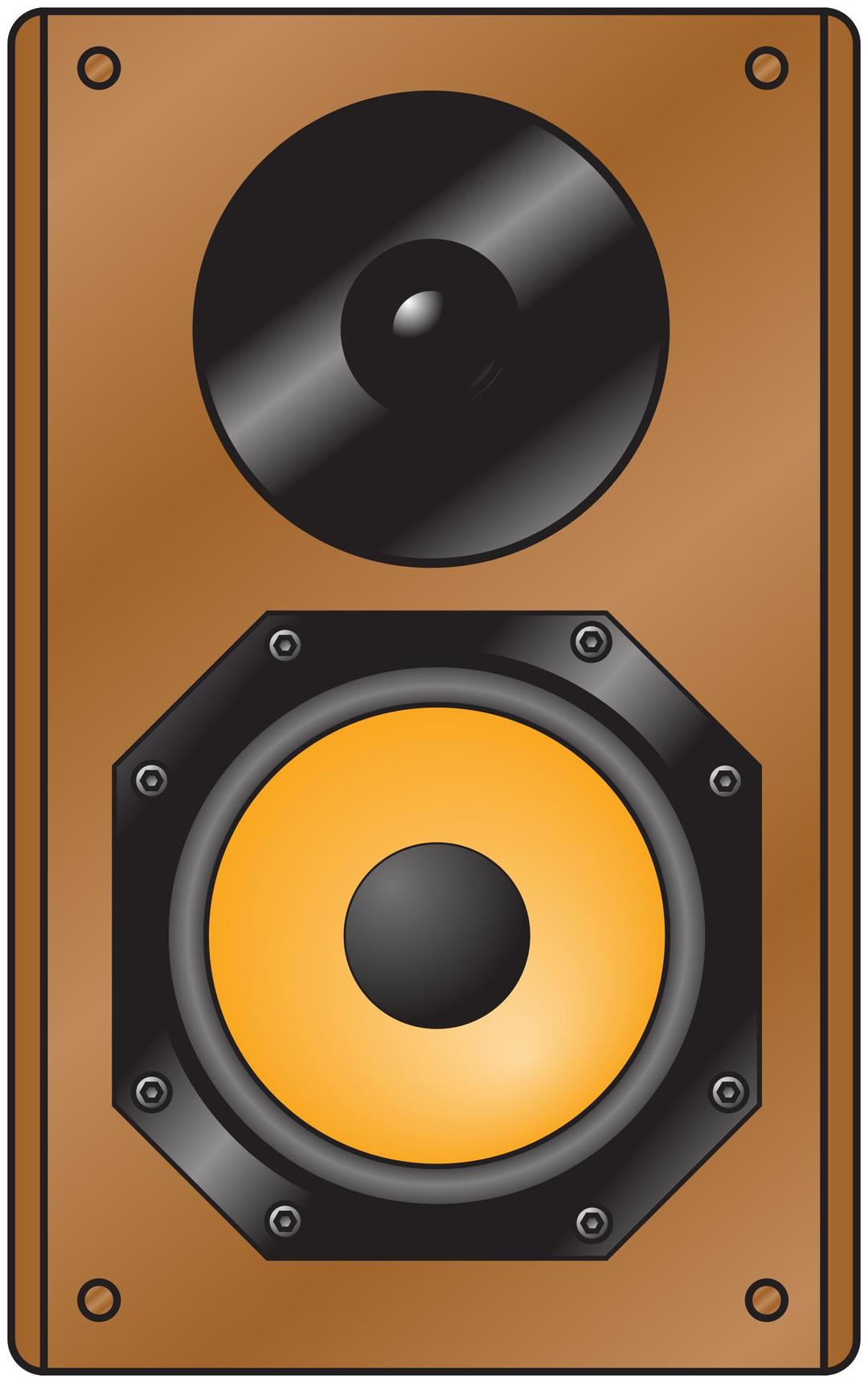 Wooden speaker - front view png transparent