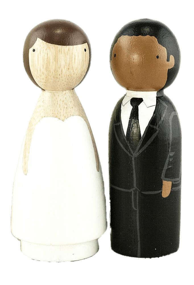 Wooden Wedding Figurine png transparent
