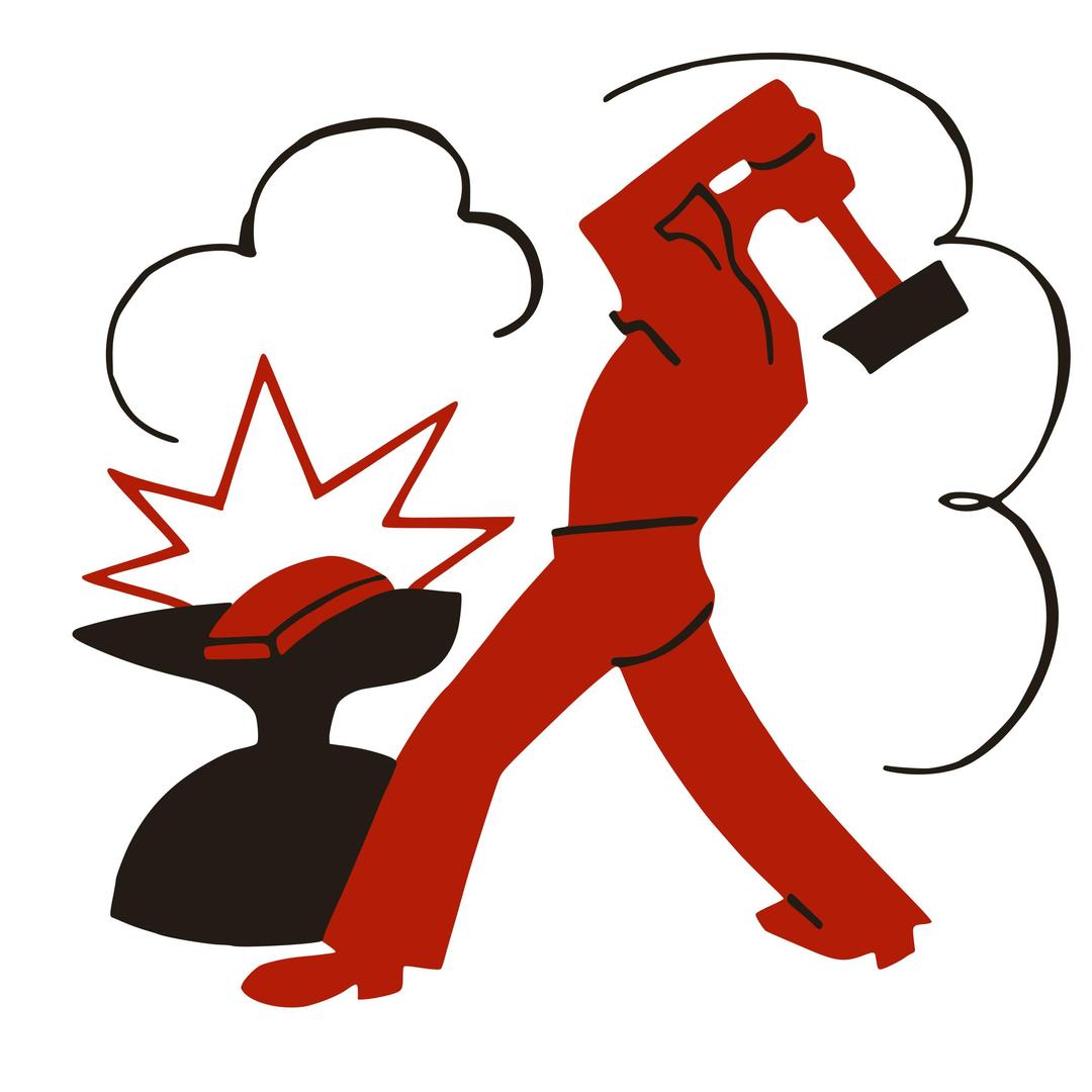 Worker smashing capitalism with a hammer png transparent
