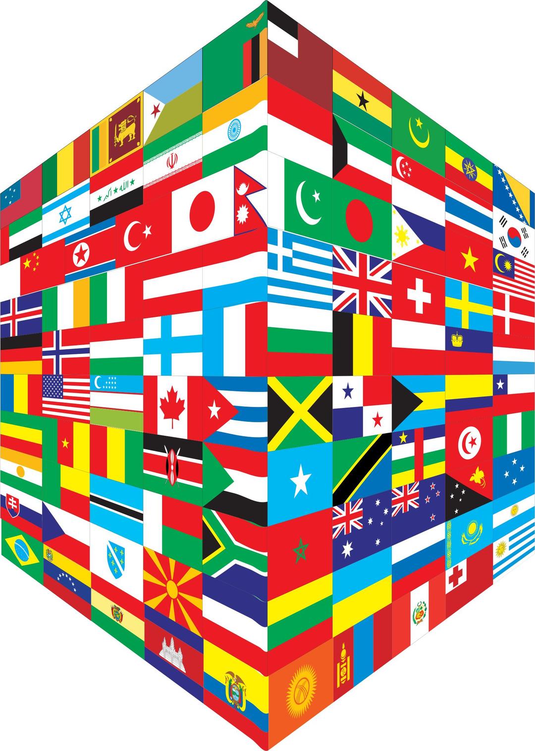 World Flags Cube png transparent