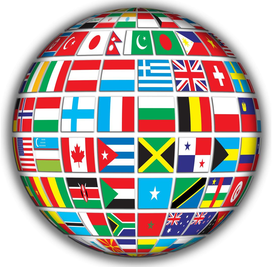 World Flags Globe With Shading png transparent