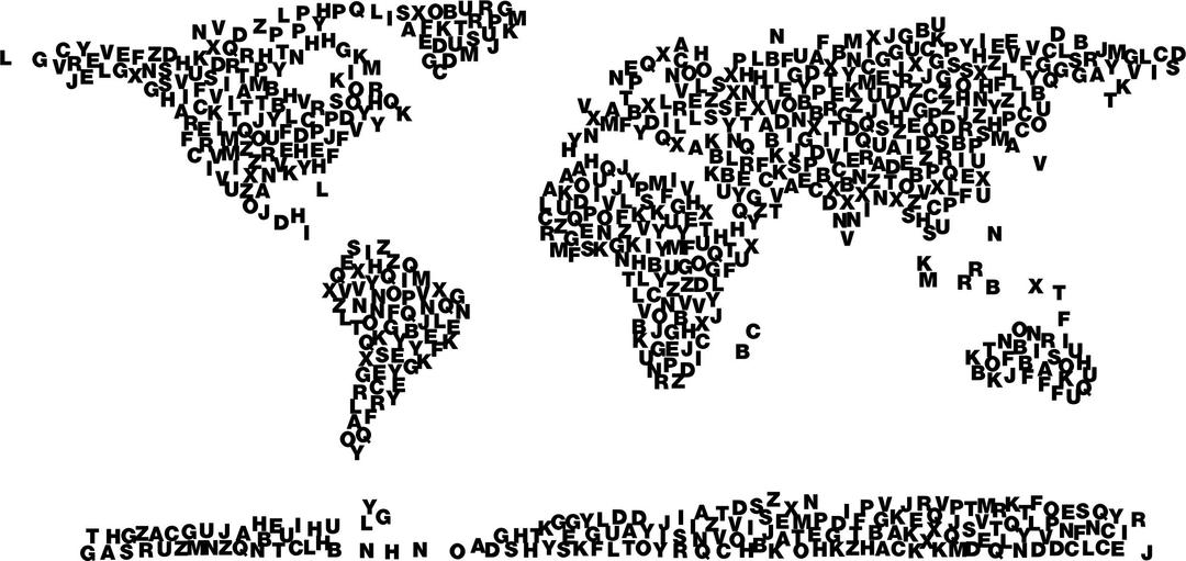 World Map Alphabet png transparent