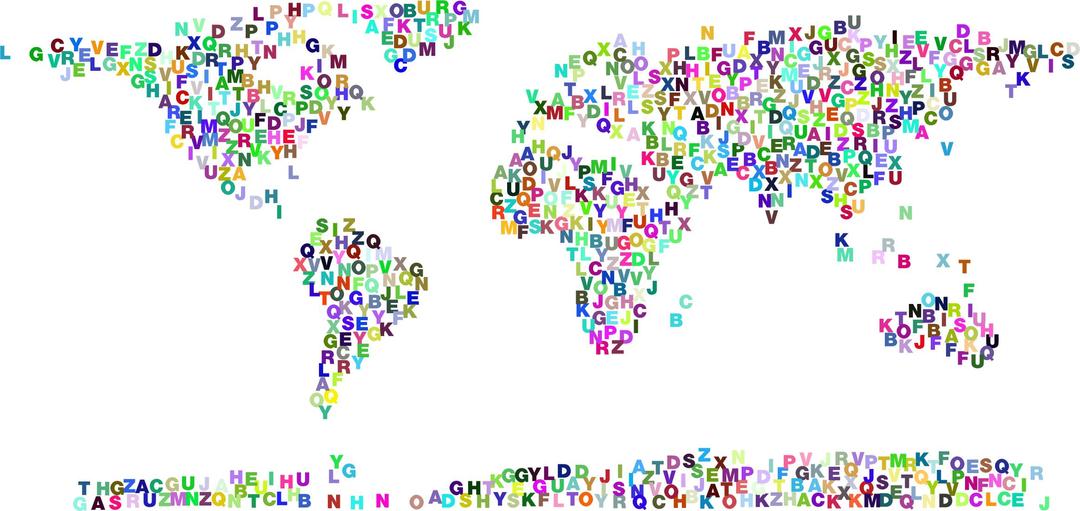 World Map Alphabet Prismatic png transparent