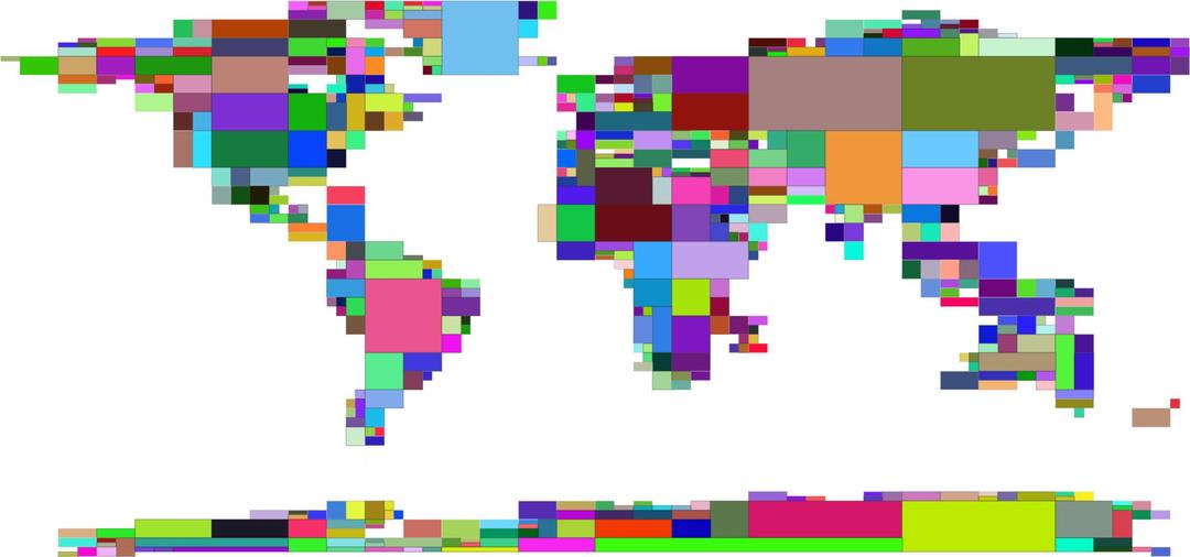 World Map Blocks Prismatic png transparent