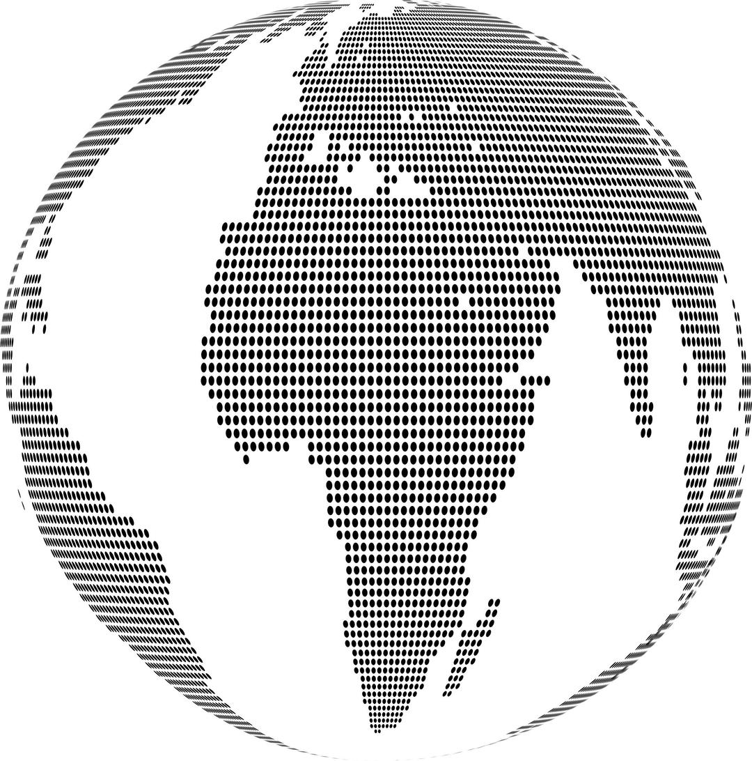 World Map Globe Dots png transparent