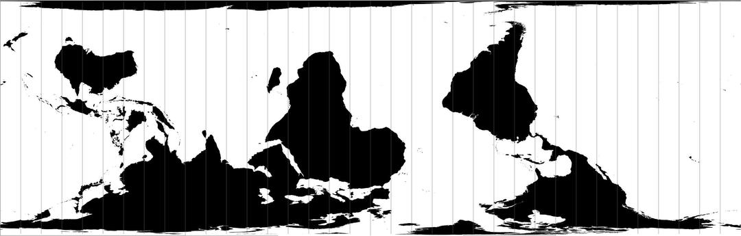 World Map in Oblique Cylindrical Equal Area Projection with Graticule png transparent