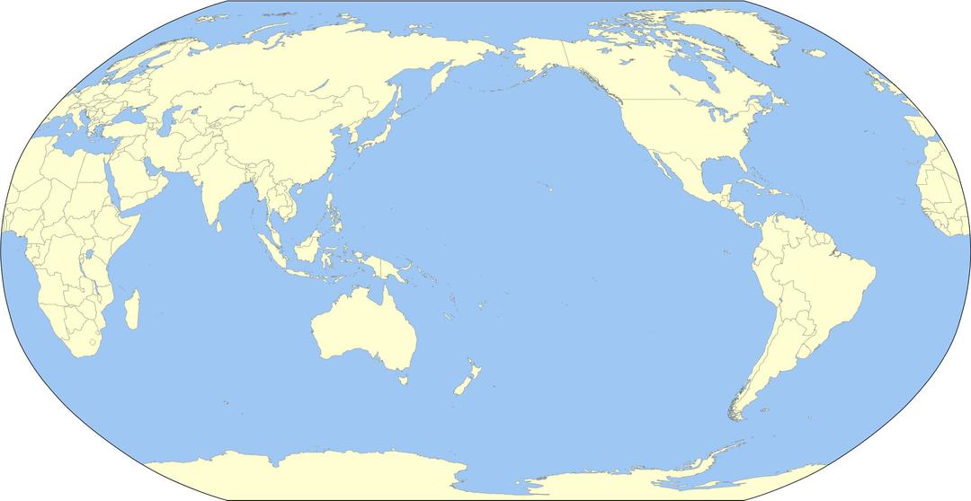 World Map - Japan POV - colour png transparent
