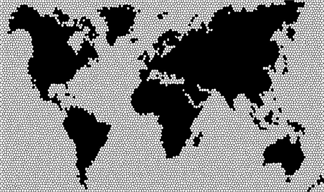 World Map Mosaic png transparent