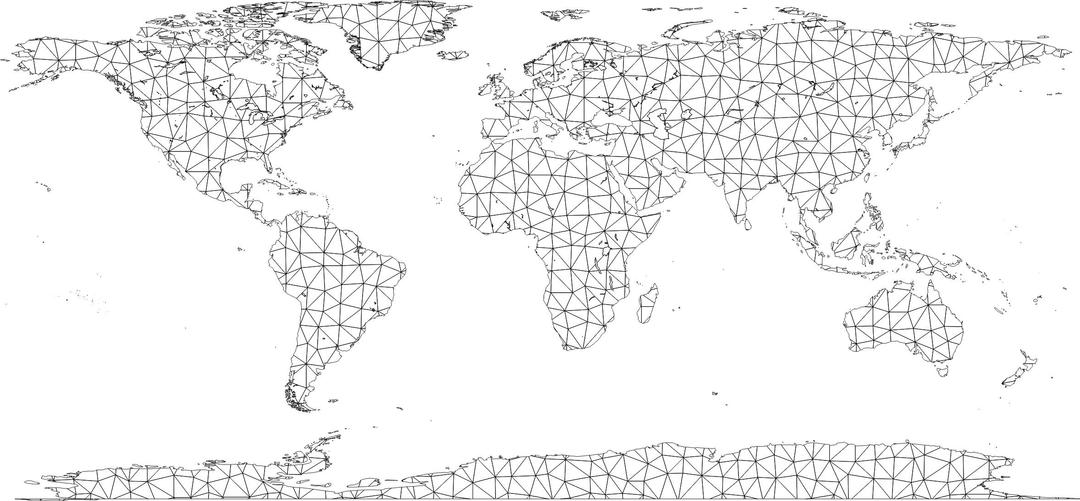 World Map Polygonal Wireframe png transparent