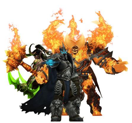 World Of Warcraft Group Of Characters With Fire png transparent