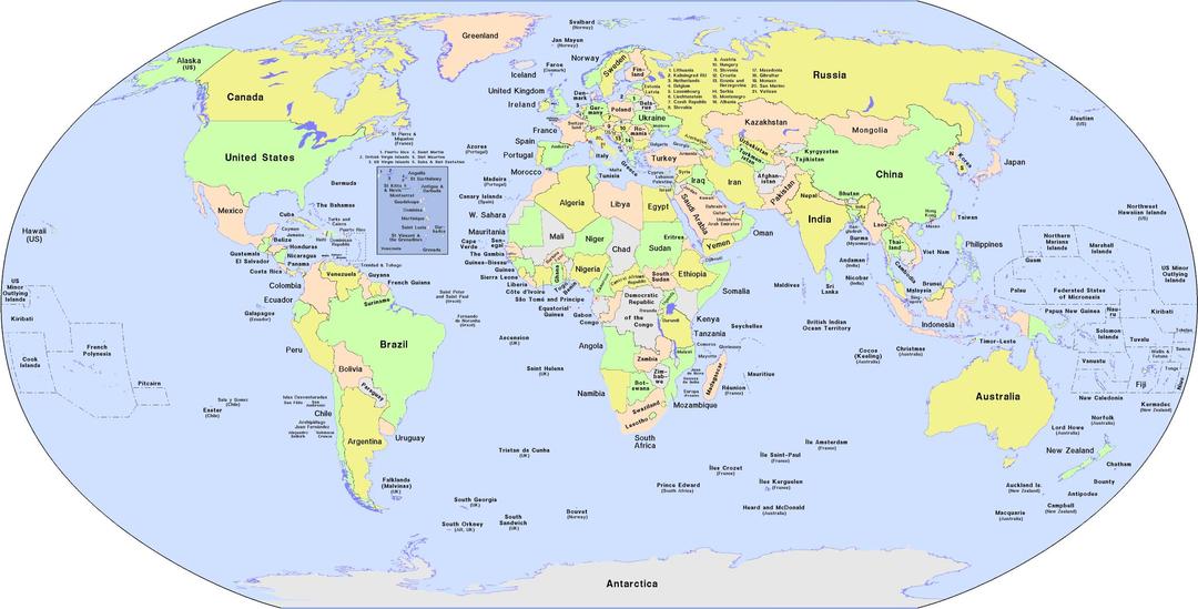 World Political Map png transparent