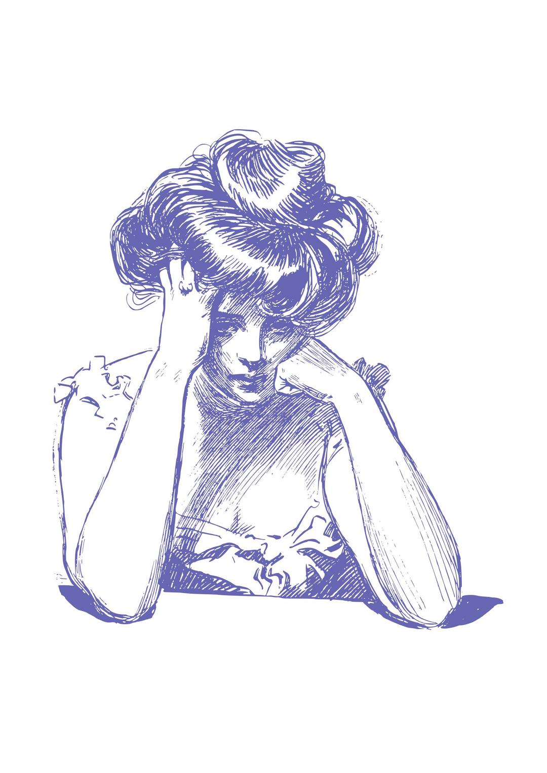 Worried woman - 01 png transparent