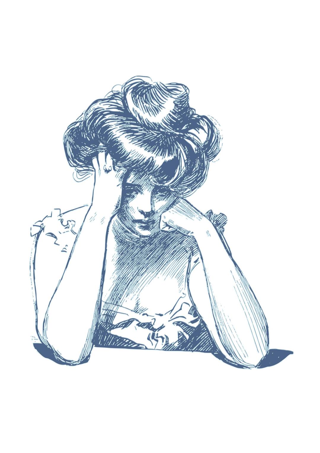 Worried woman - 03 png transparent