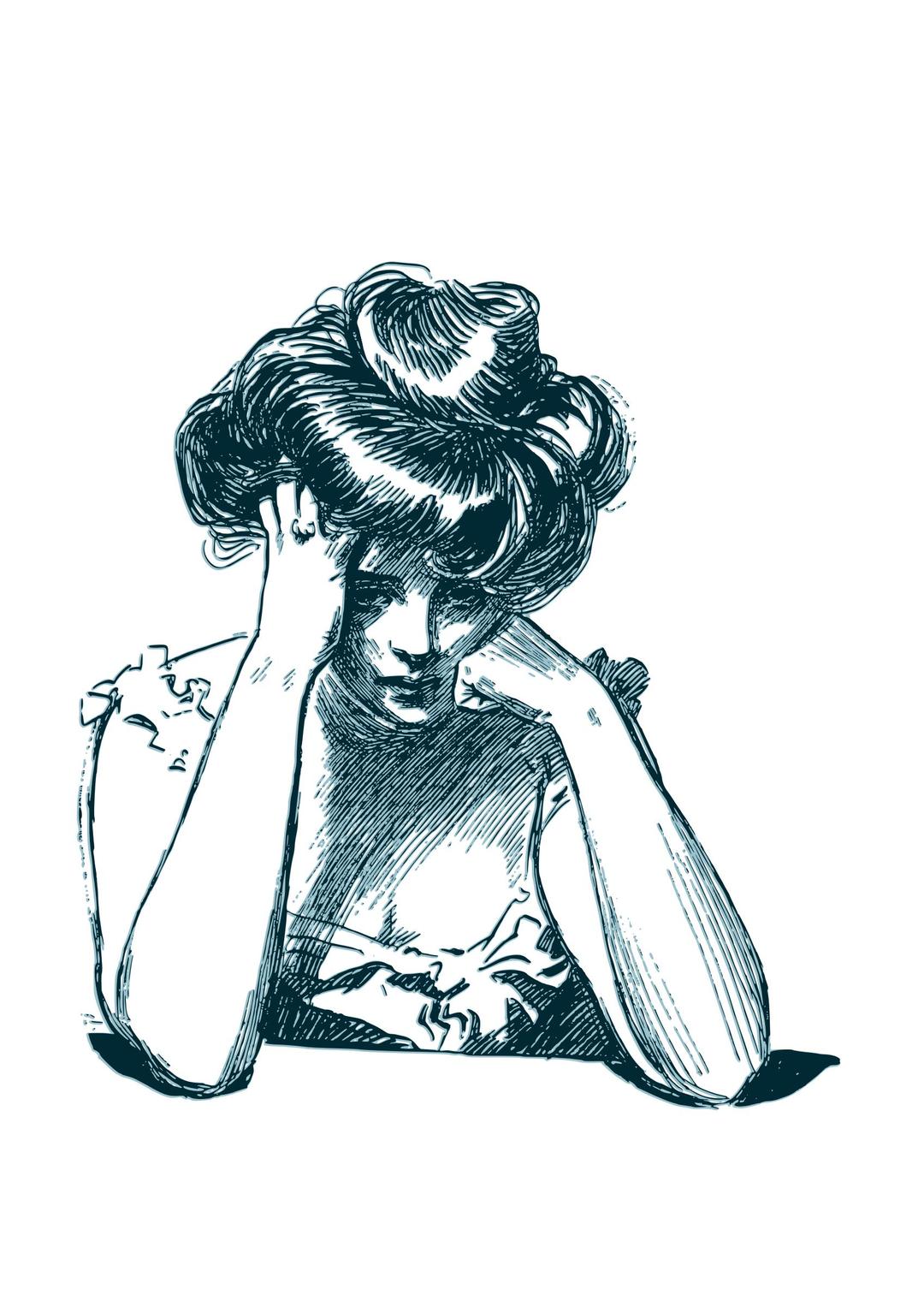 Worried woman - 04 png transparent