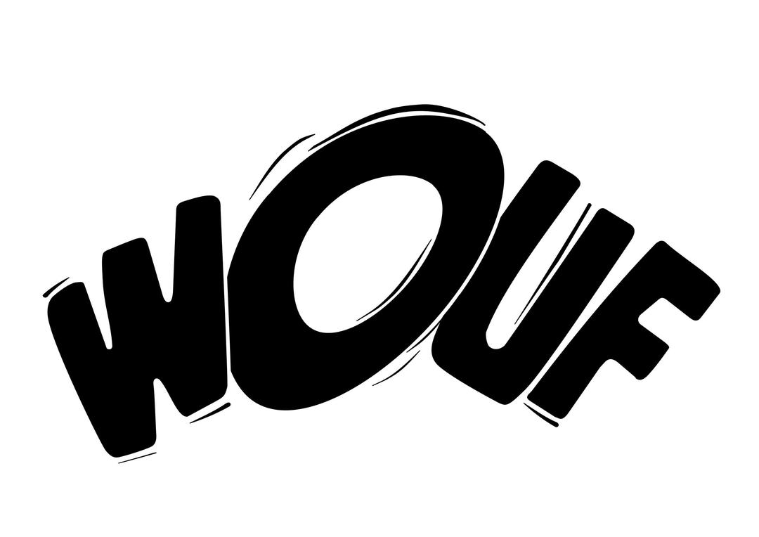 Wouf in black png transparent