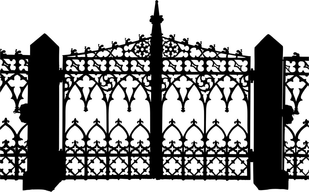 Wrought Iron Gate Silhouette png transparent