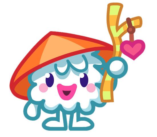 Wuzzle the Wandering Wumple Holding Up Walking Stick png transparent