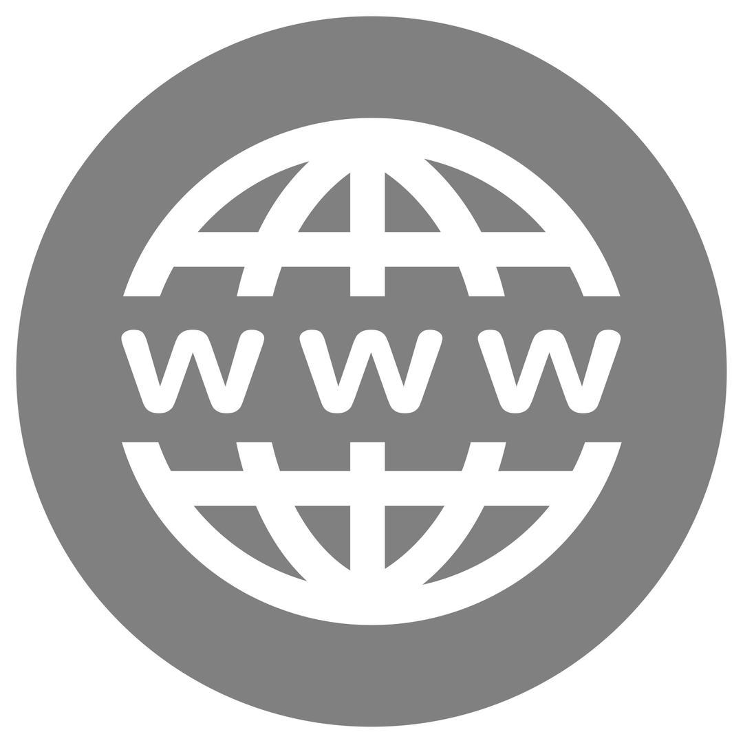 WWW Icon - White on Grey png transparent