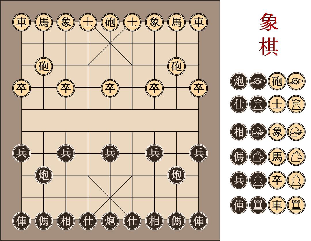Xiangqi Chinese Chess Board png transparent