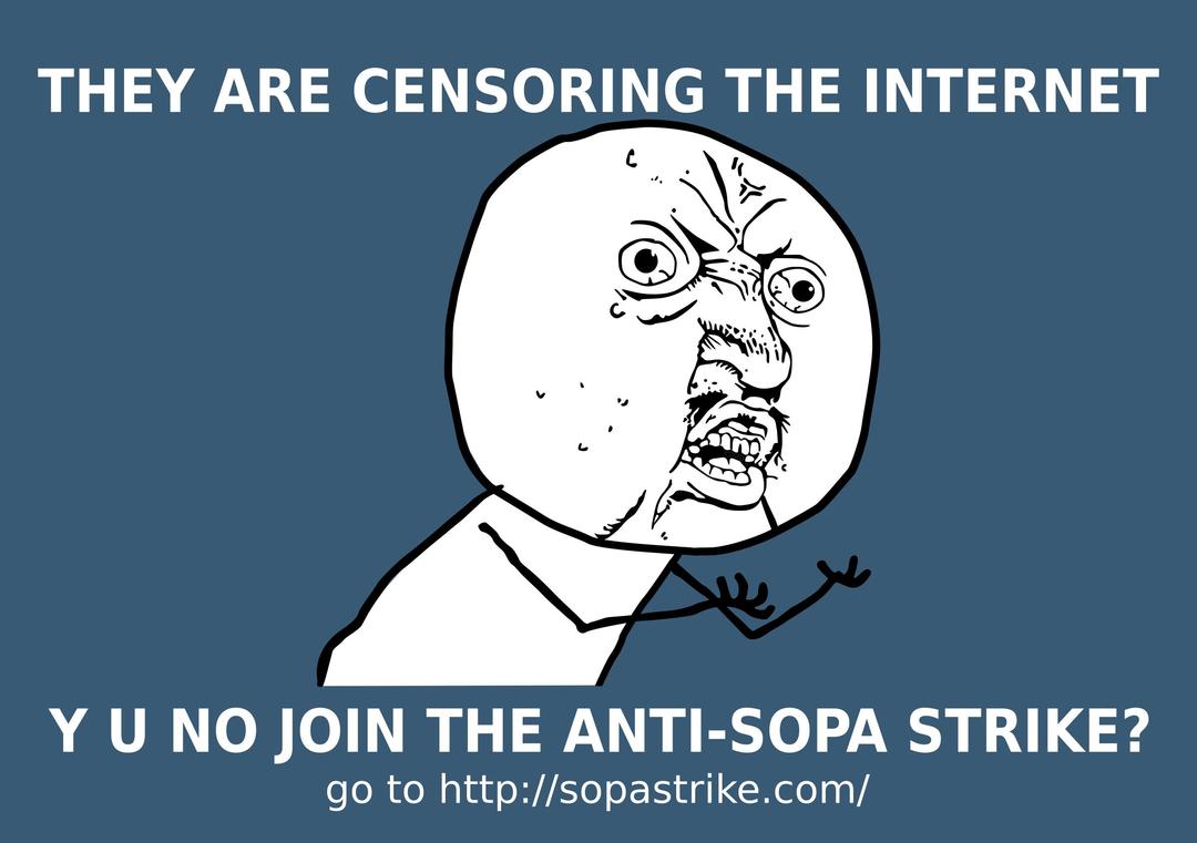 Y U NO JOIN SOPA STRIKE? png transparent