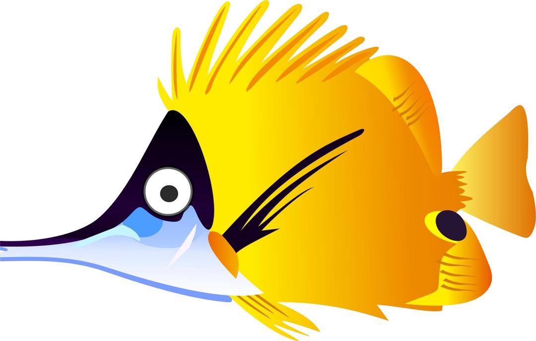 Yellow cartoon fish png transparent